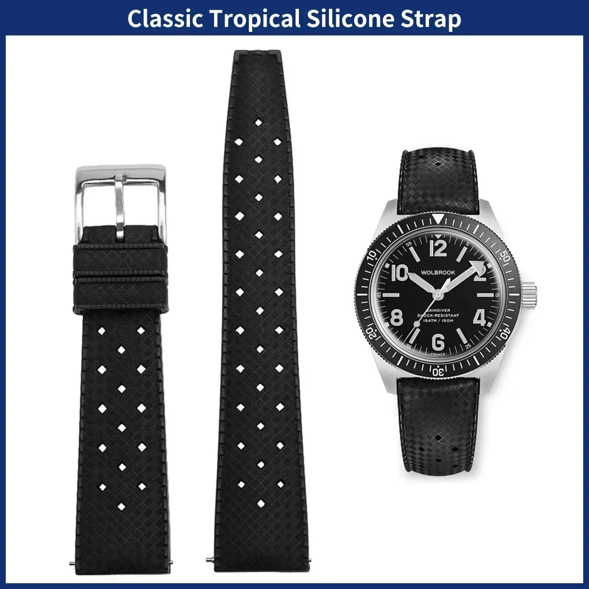 Watches Rolex Smartwatch - FKM 시계 스트랩 20mm 22mm 트로픽