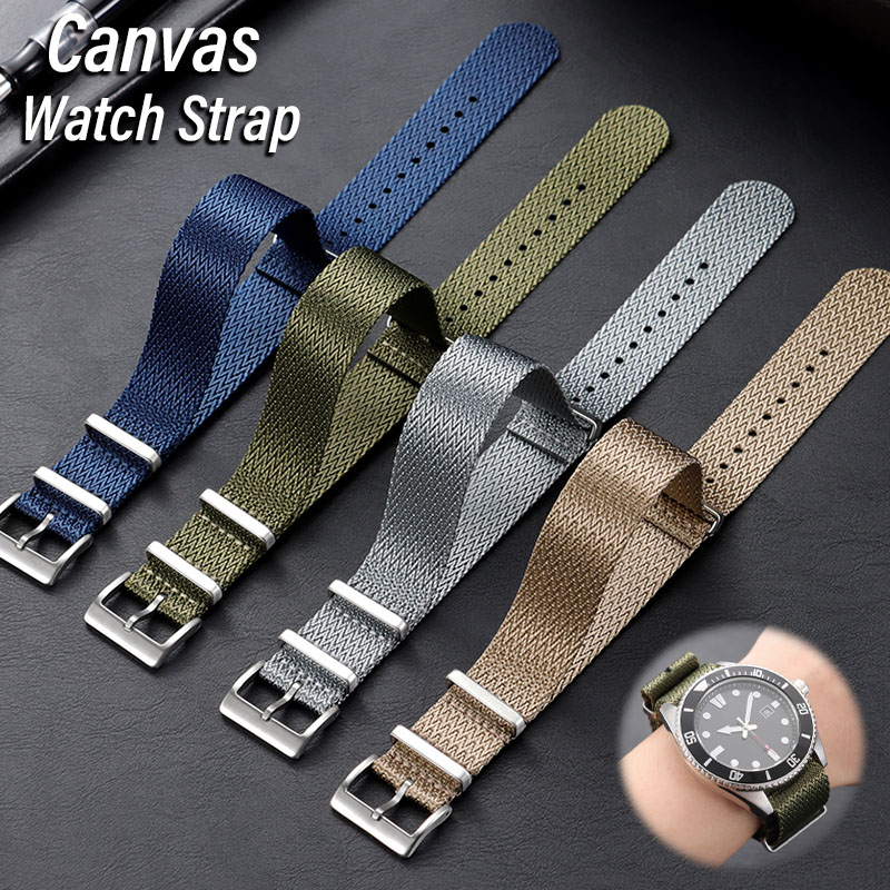 Seiko Watches Smartwatch - 캔버스 나일론 시계 밴드 18mm 20mm