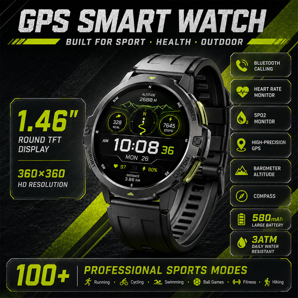 Timex Watches Smartwatch - 새로운 군용 GPS 스마트워치 3ATM 방수