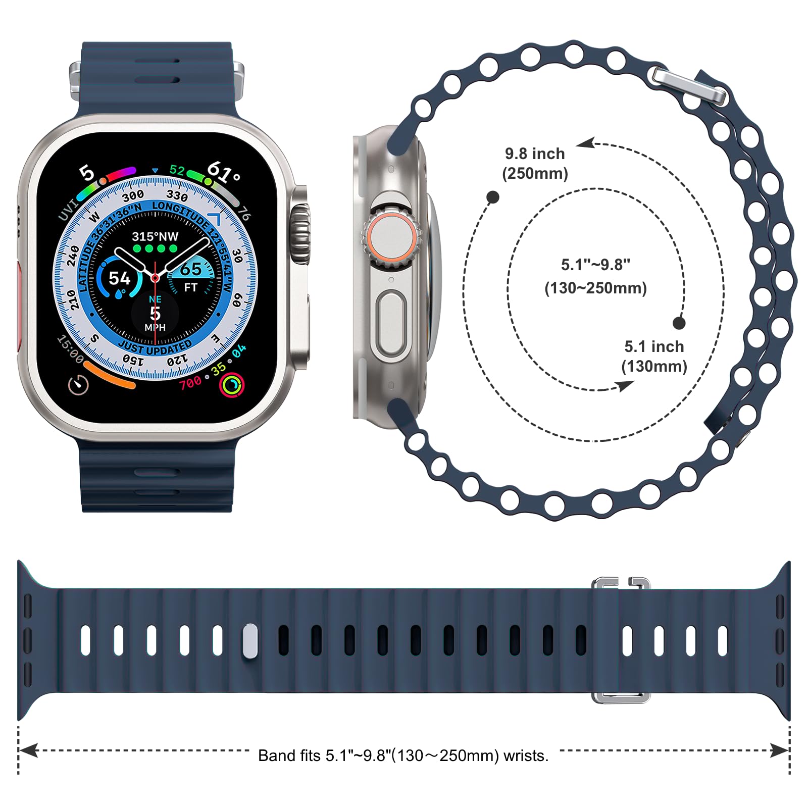애플 워치 밴드용 오션 밴드 스트랩, 실리콘 스포츠 팔 - Smartwatch Apple Watches For Men 리뷰 및 가격