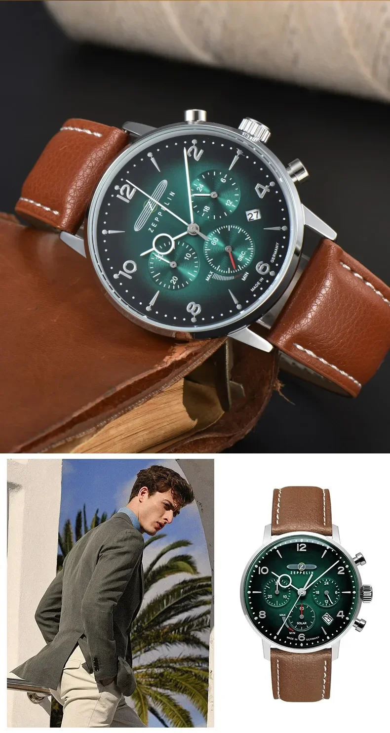 다기능 제플린 남성용 오토매틱 크로노그래프 쿼츠 가죽  - Smartwatch Trending Watches For Men 리뷰 및 가격