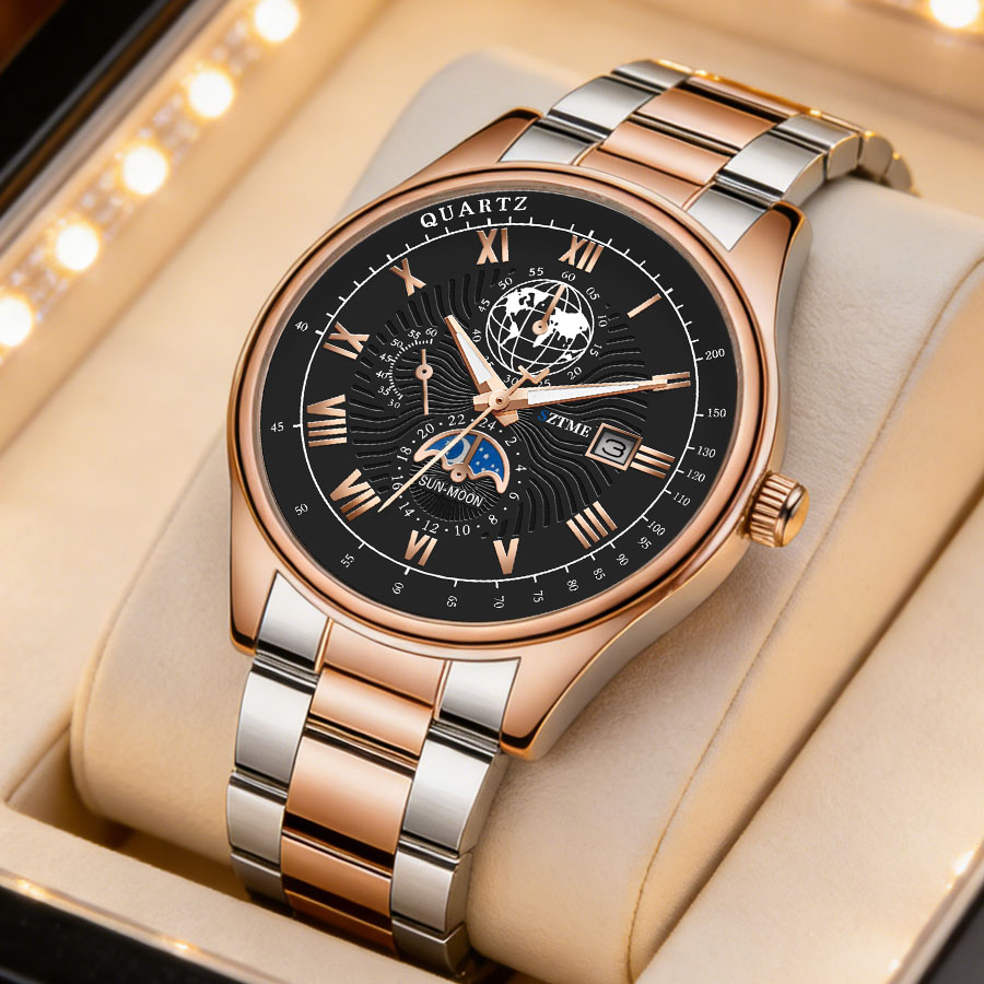 비즈니스 고급 남성용 시계 스틸 밴드 캘린더 로마 패턴 - Smartwatch Trending Watches For Men 리뷰 및 가격