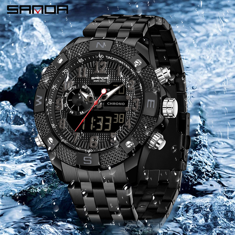 산다 전자시계 청소년 트렌드 개성 창의적인 다기능 스틸 - Smartwatch Trending Watches For Men 리뷰 및 가격