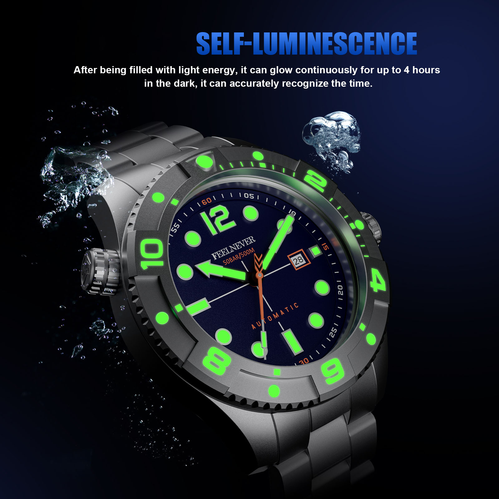 FeelNever 전문 다이빙 스포츠 기계식 시계, 3 - Tide Watch Surf 리뷰 및 가격