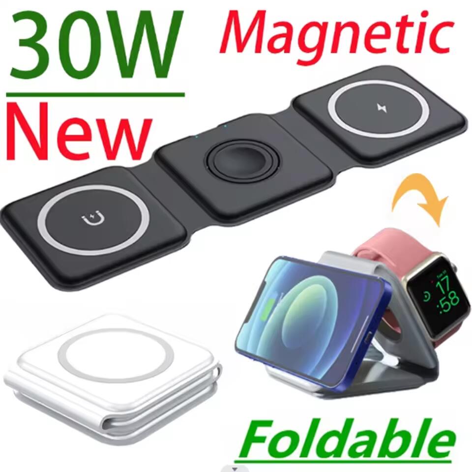 3 in 1 휴대용 마그네틱 무선 충전기 고속 충전 도 - Watches Smartwatch Samsung 리뷰 및 가격